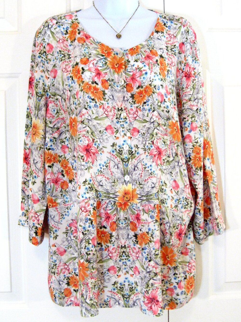 J. Jill | Floral Printed Flounce Hem Tunic Top - Picture 2 of 9